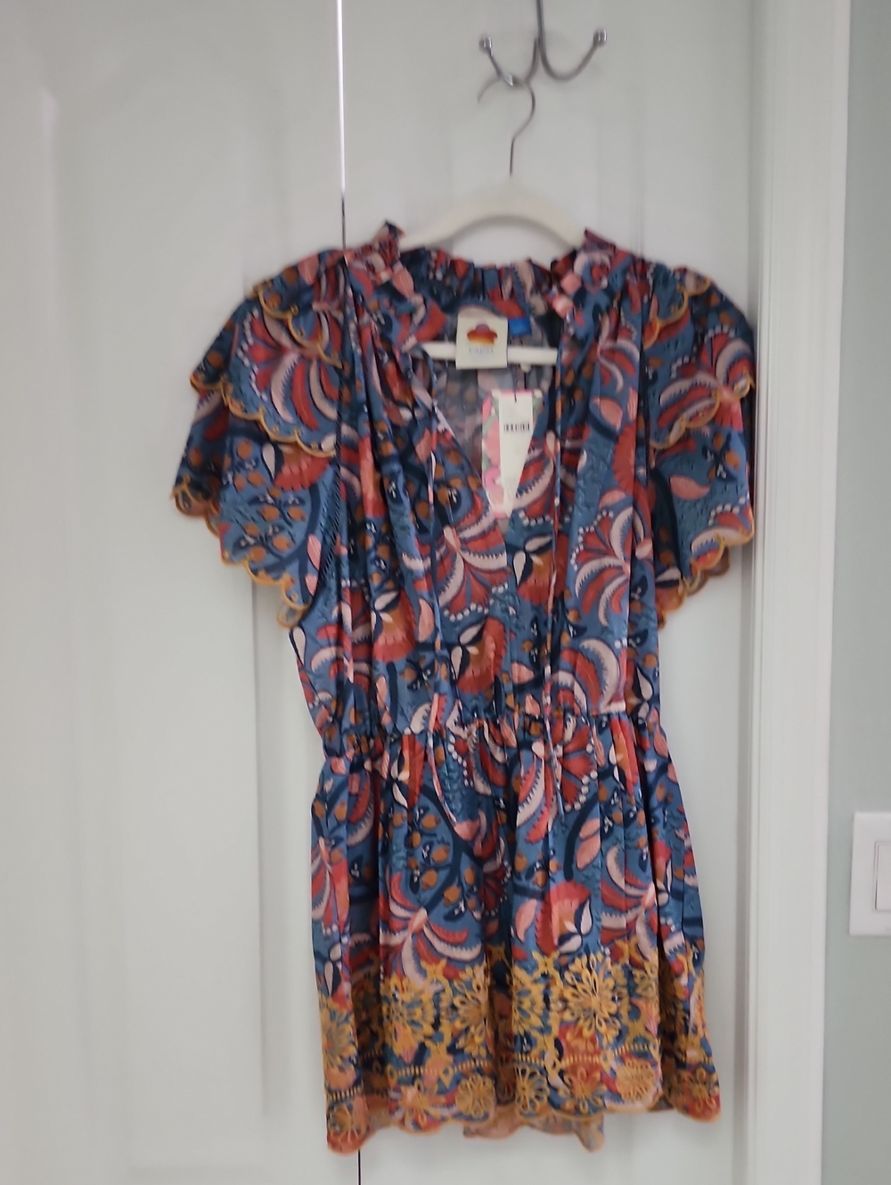 FARM Rio Blue, Coral & Yellow Floral Tunic